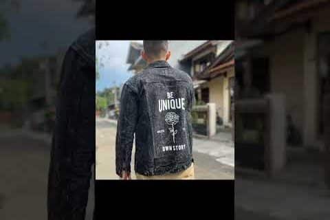 Jaket Jeans Denim Sablon Top payment Pria